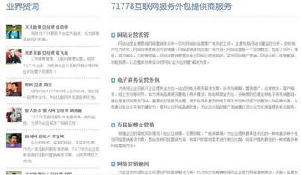 71778互聯網服務外包公司網站推廣指南 價格、生產廠家及信息服務解析